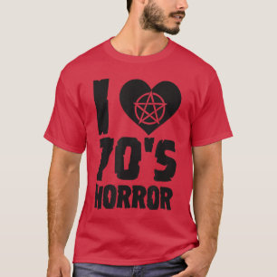 Camiseta Amo el corazón de terror de los 70 Pentagrama dive