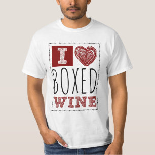 Camiseta Amo el corazón del alambre de púas de vino en caja