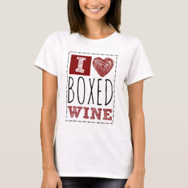 Camiseta Amo el corazón del alambre de púas de vino en caja