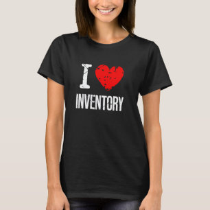 Camiseta Amo el corazón del inventario de gestión de bienes