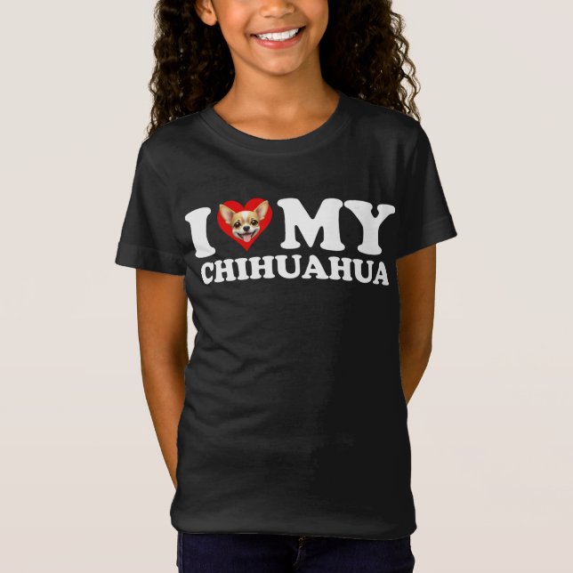 Camiseta Amo (el corazón) mi Chihuahua (Anverso)