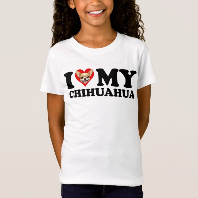 Camiseta Amo (el corazón) mi Chihuahua (Anverso)