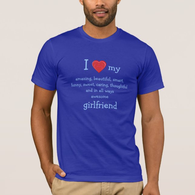 Camiseta Amo el corazón mi novia dulce asombrosa (Anverso)