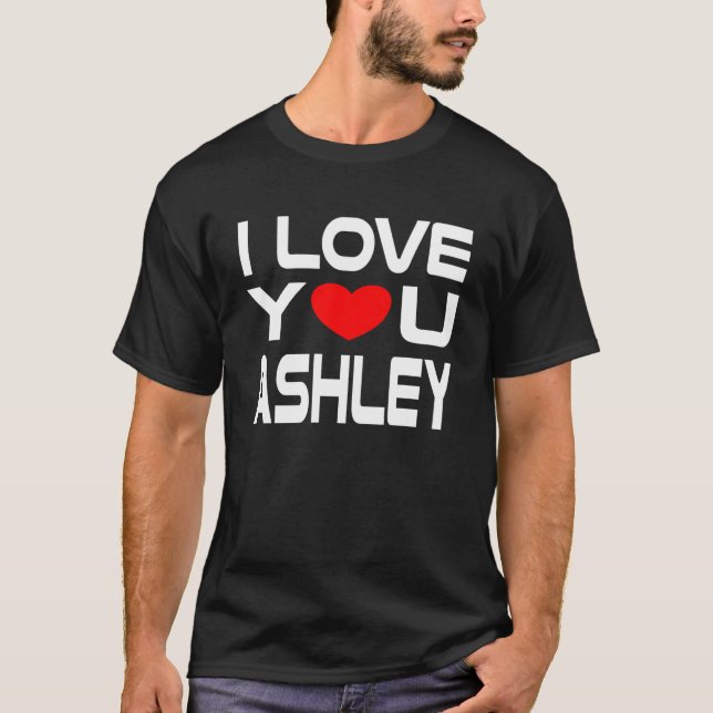 Camiseta Amo el corazón rojo Ashley para decir Miel te amo (Anverso)