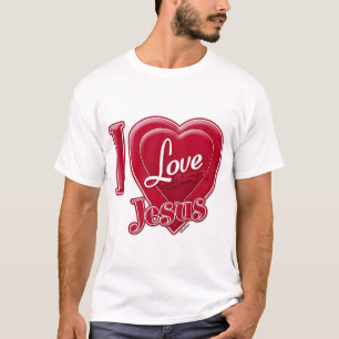 Camiseta Amo el Corazón Rojo de Jesús