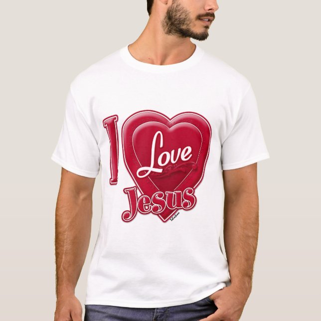 Camiseta Amo el Corazón Rojo de Jesús (Anverso)