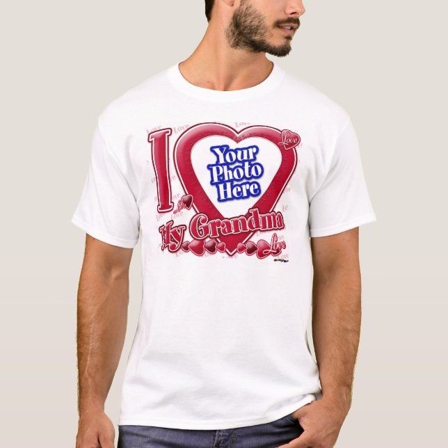 Camiseta Amo el corazón rojo de mi abuela - foto (Anverso)