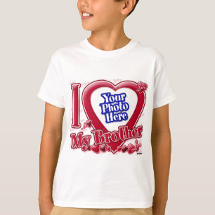 Camiseta Amo el corazón rojo de mi hermano - foto