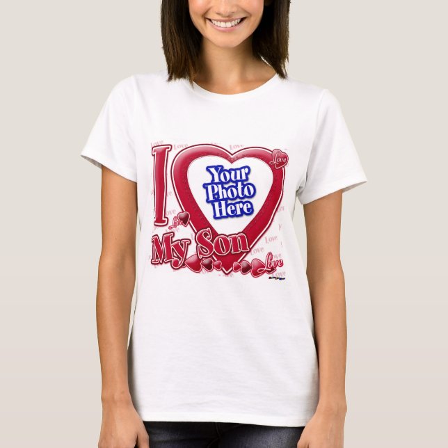 Camiseta Amo el corazón rojo de mi hijo - foto (Anverso)