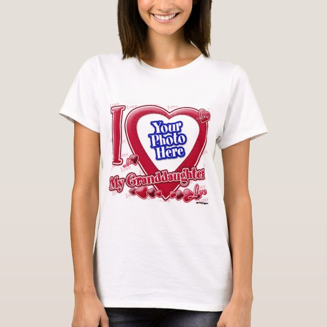 Camiseta Amo el corazón rojo de mi nieta - foto (Anverso)