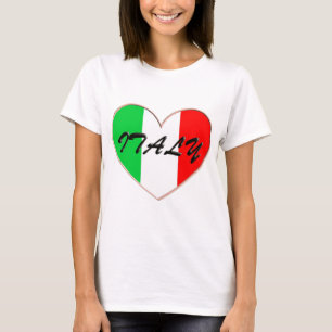 Camiseta Amo el corazón y la bandera de Italia