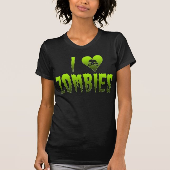 Camiseta Amo el cráneo Halloween de los zombis (Anverso)