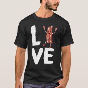 Camiseta Amo El Desayuno De Bacon Alimentos Cuidados Y El T