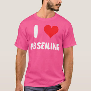 Camiseta Amo el descenso en rapel Corazón Escalador de roca
