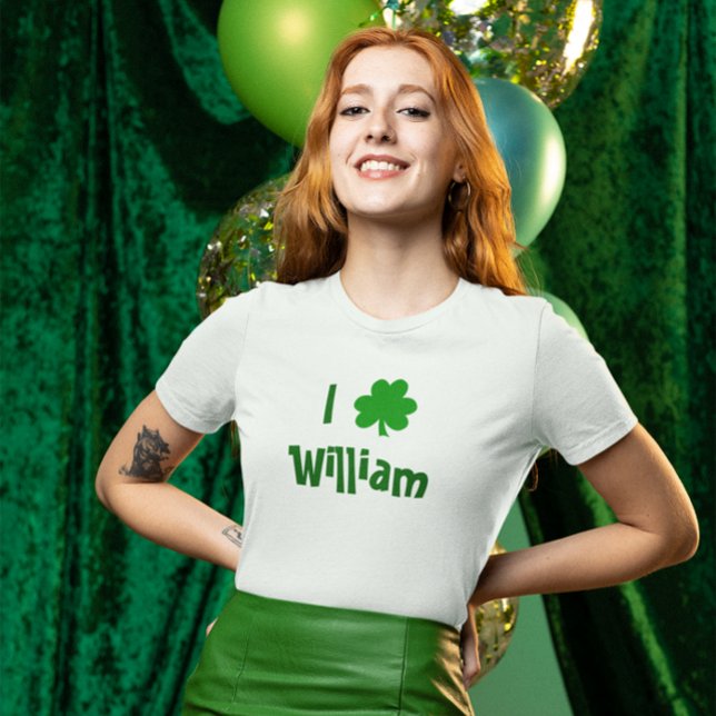 Camiseta Amo el Día de William St. Patrick (Create Your Own I Love Shamrock St. Patrick's Day Tee
)