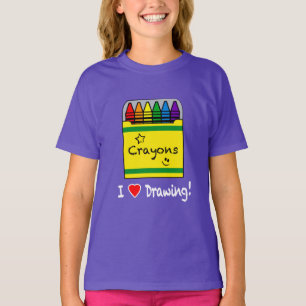 Camiseta Amo el dibujar con los creyones
