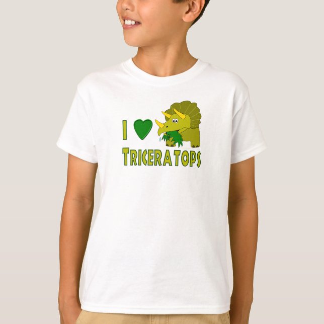 Camiseta Amo (el dinosaurio lindo del Triceratops del (Anverso)
