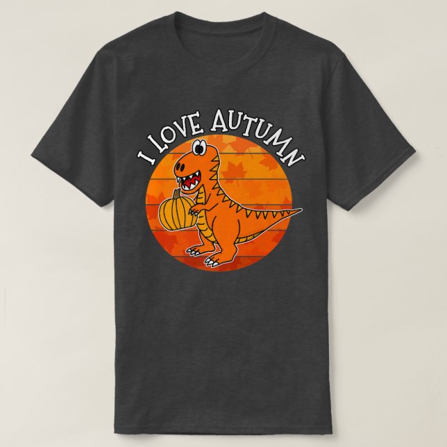 Camiseta Amo El Dinosaurio Otoño, T-Rex Otoño, Otoño 2022 (Diseño del anverso)