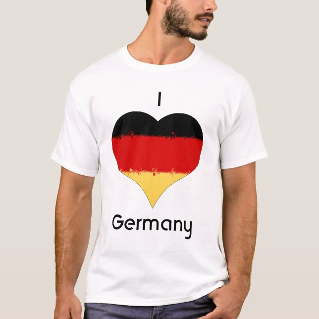 Camiseta Amo el diseño de la bandera ondulada de Alemania (Anverso)