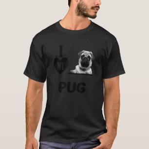 Camiseta Amo el diseño de Pug de mi perro Pug