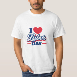 Camiseta Amo el Diseño Retro Patriótico del Día del Trabajo
