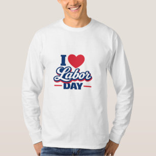 Camiseta Amo el Diseño Retro Patriótico del Día del Trabajo