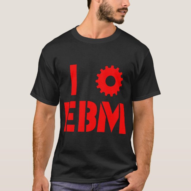 Camiseta Amo el EBM rojo (Anverso)