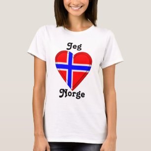Camiseta Amo el elsker Norge de Noruega - de Jeg