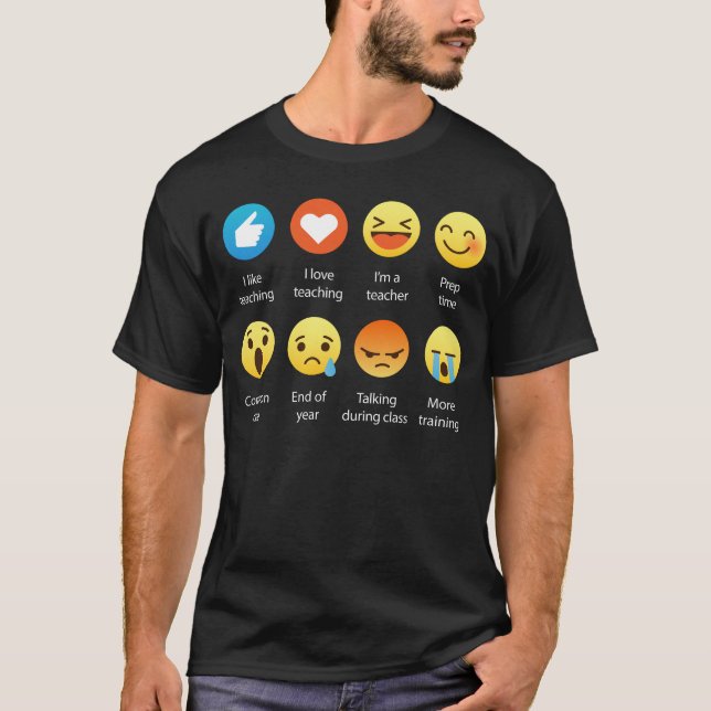 Camiseta Amo el enseñar Emoticon de la emoji del profesor (Anverso)