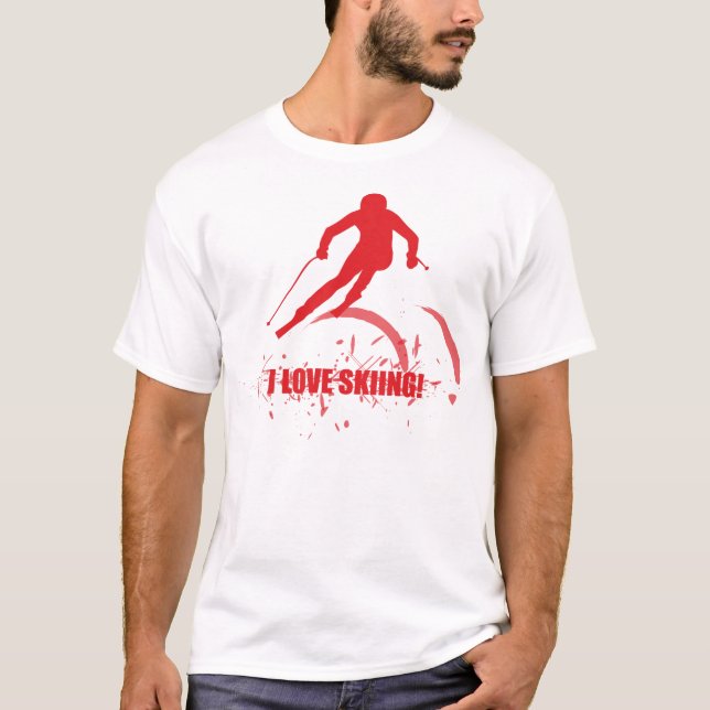 Camiseta ¡Amo el esquiar! (Anverso)