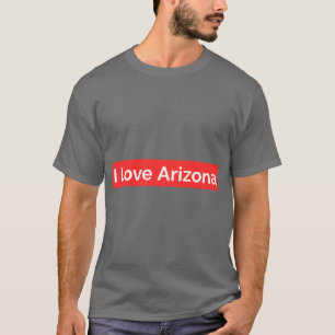 Camiseta Amo el fondo rojo de Arizona sobredimensionado
