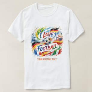 Camiseta Amo el fútbol acuarela 2026
