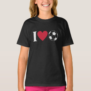 Camiseta Amo el fútbol corazón retro amante del fútbol