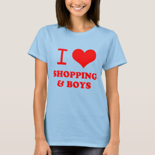 Camiseta amo el hacer compras y los muchachos