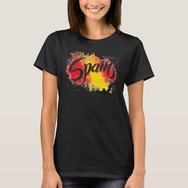 Camiseta Amo el Ilustracion de bandera de España Art Barcel (Anverso)