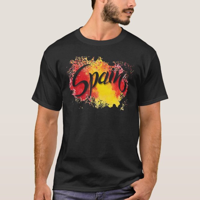 Camiseta Amo el Ilustracion de bandera de España Art Barcel (Anverso)