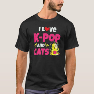 Camiseta Amo el K-Pop y los gatos Premium