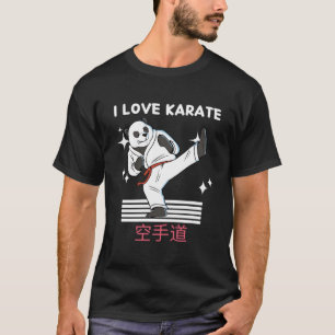 Camiseta Amo el karate Kawaii Panda Karate Anime Japonés
