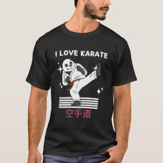 Camiseta Amo el karate Kawaii Panda Karate Anime Japonés