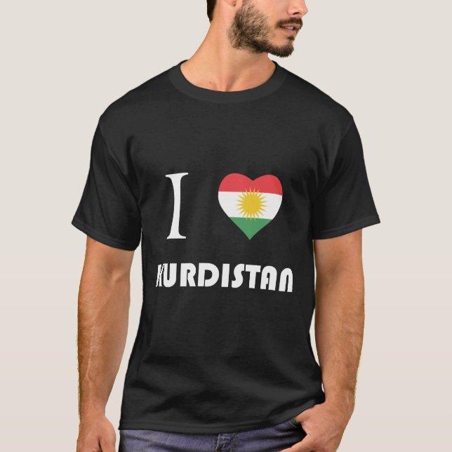 Camiseta Amo el kurdistan - texto blanco, negro (Anverso)