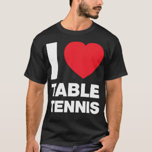 Camiseta Amo el lanzamiento de tenis de mesa Corazón Rojo