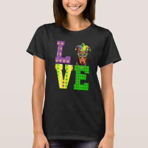 Camiseta Amo el Mardi Gras Doberman Divertido Perro Hombres