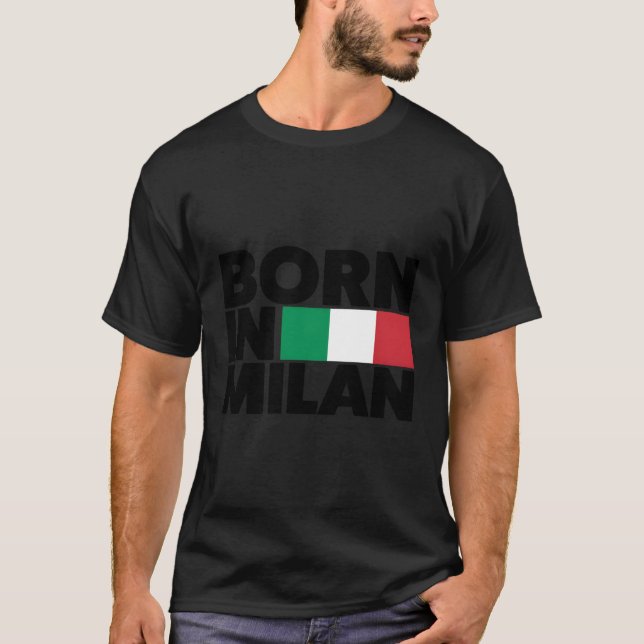 Camiseta Amo El Milán Nacido En El Ilustracion De Milán (Anverso)