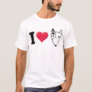 Camiseta Amo el negro de bull terrier