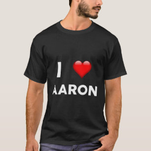 Camiseta Amo el nombre de diseño de Aaron