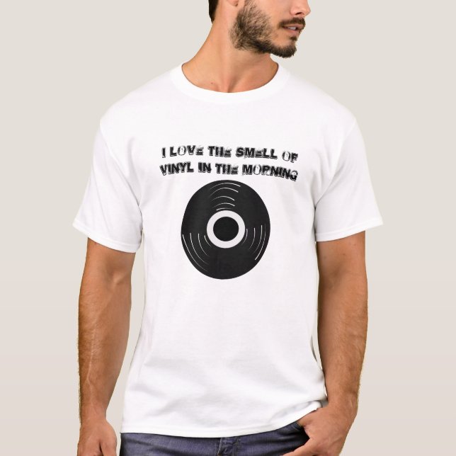Camiseta Amo el olor del vinilo (Anverso)