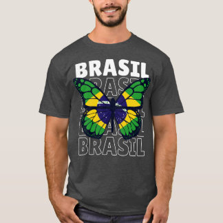 Camiseta Amo el orgullo brasileño con bandera brasileña