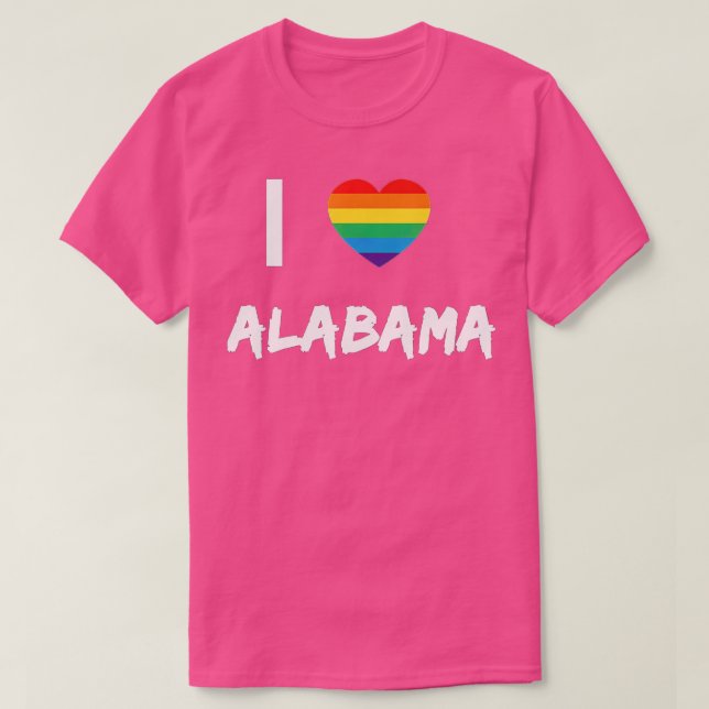 Camiseta Amo el Orgullo Gay de Alabama LBG  (Diseño del anverso)