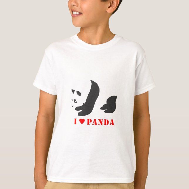 Camiseta Amo el Panda (negro) (Anverso)