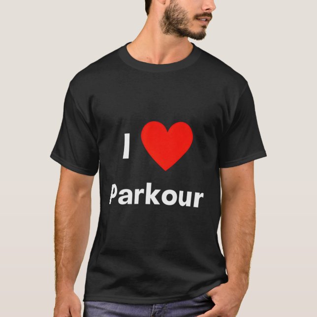 Camiseta Amo El Parkour Con Un Rojo (Anverso)